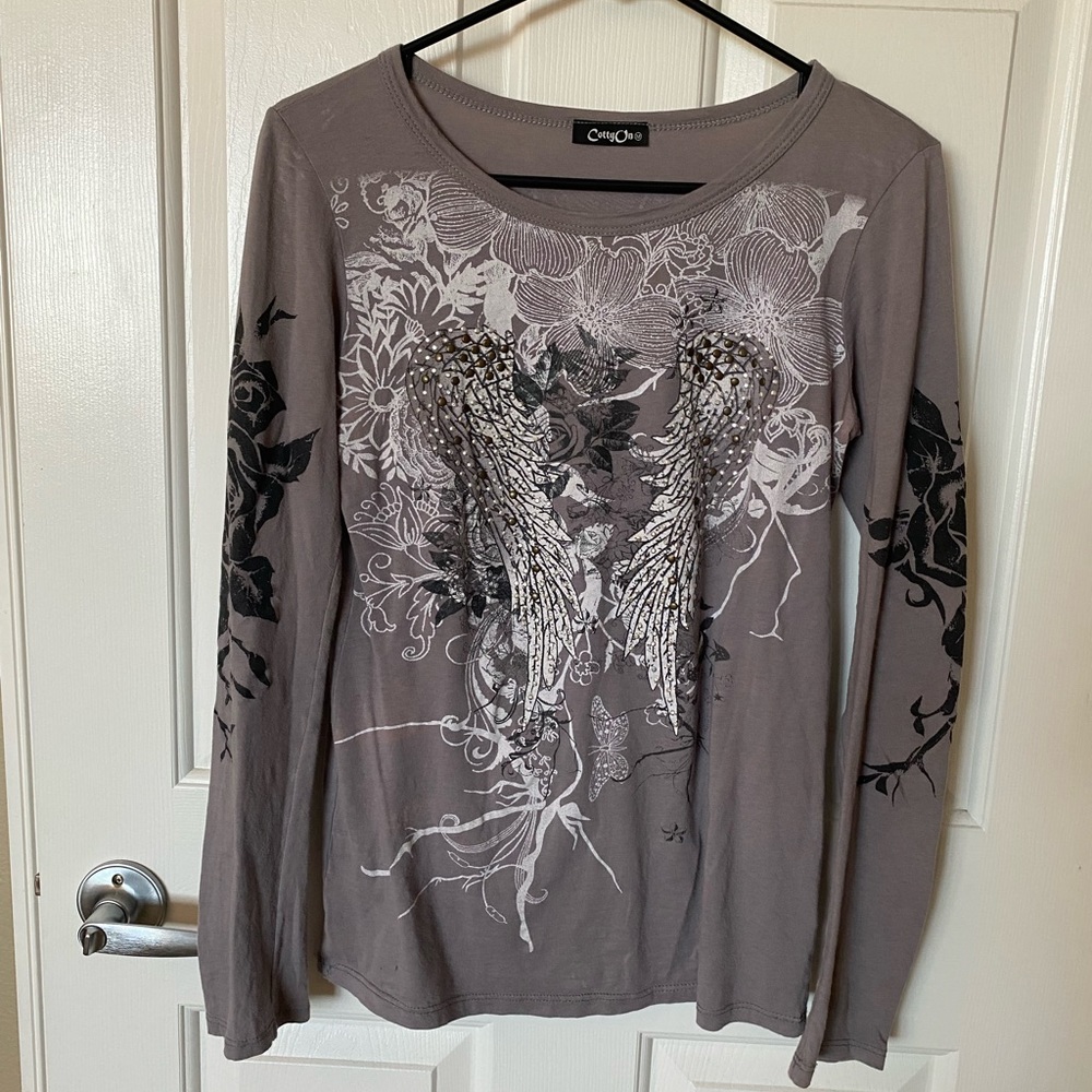 Gray studded long sleeve